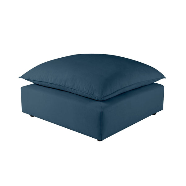 TOV Furniture Cali Performance Fabric Ottoman - Stylish, Versatile Seating for Modern Living Spaces and Comfort Navy REN-L0097