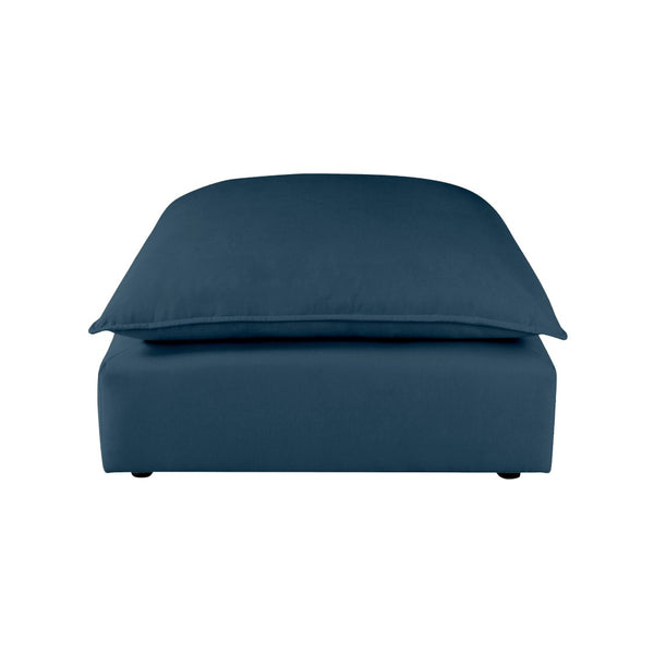TOV Furniture Cali Performance Fabric Ottoman - Stylish, Versatile Seating for Modern Living Spaces and Comfort Navy REN-L0097