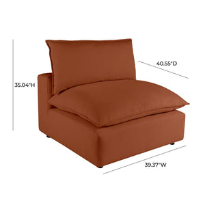 TOV Furniture Cali Modular Armless Chair - Effortless Comfort and Stylish Versatility for Your Living Space Rust REN-L0098-AC