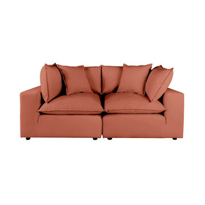 TOV Furniture Cali 80" Modular Loveseat – Versatile Performance Fabric with Contemporary Design for Modern Living Rust REN-L0098-LS