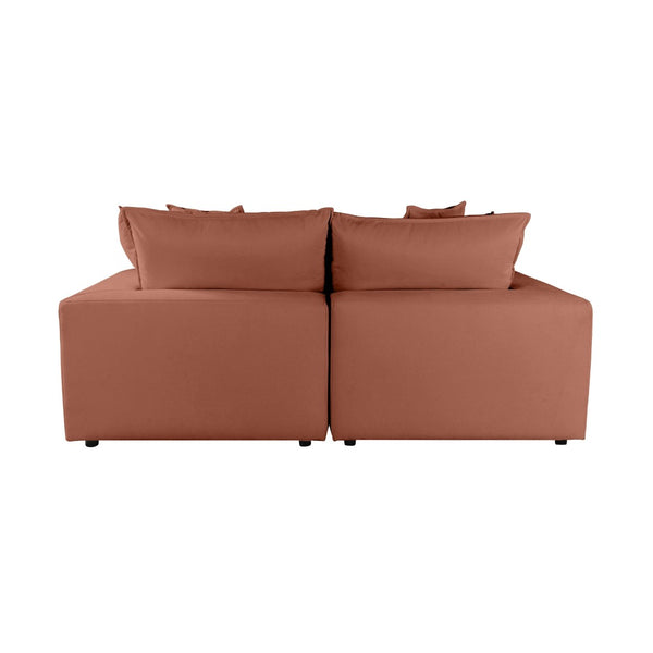 TOV Furniture Cali 80" Modular Loveseat – Versatile Performance Fabric with Contemporary Design for Modern Living Rust REN-L0098-LS