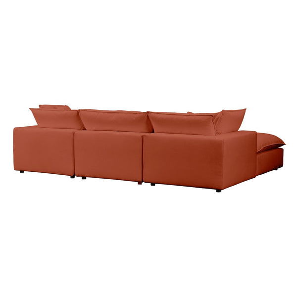 TOV Furniture Cali 4-Piece Modular Sectional Sofa - Stylish Performance Fabric for Versatile, Modern Living Spaces Rust REN-L0098-SEC