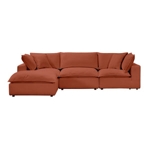 TOV Furniture Cali 4-Piece Modular Sectional Sofa - Stylish Performance Fabric for Versatile, Modern Living Spaces Rust REN-L0098-SEC