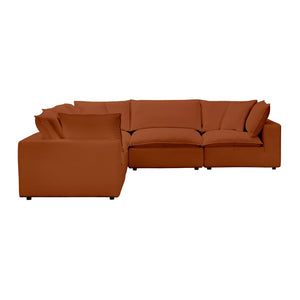 TOV Furniture Cali Modular L-Sectional Sofa: Versatile Performance Fabric Design for Modern Comfort & Style Rust REN-L0098-SEC1