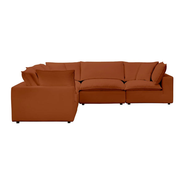 TOV Furniture Cali Modular L-Sectional Sofa: Versatile Performance Fabric Design for Modern Comfort & Style Rust REN-L0098-SEC1