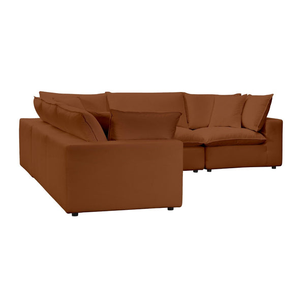 TOV Furniture Cali Modular L-Sectional Sofa: Versatile Performance Fabric Design for Modern Comfort & Style Rust REN-L0098-SEC1