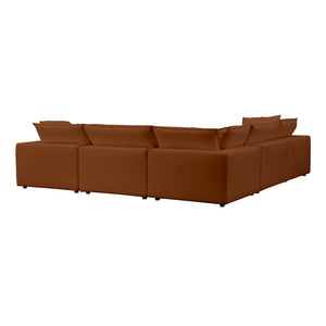 TOV Furniture Cali Modular L-Sectional Sofa: Versatile Performance Fabric Design for Modern Comfort & Style Rust REN-L0098-SEC1