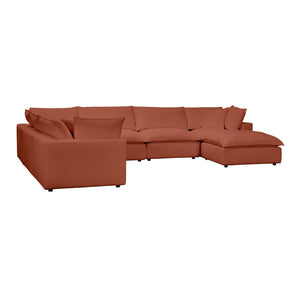 TOV Furniture Cali 7-Piece Modular Sectional Sofa with Performance Fabric for Versatile Living Space Solutions Rust REN-L0098-SEC2