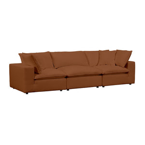 TOV Furniture Cali Modular Sectional Sofa - Stylish, Versatile Design with Easy-Care Performance Fabric Upholstery Rust REN-L0098