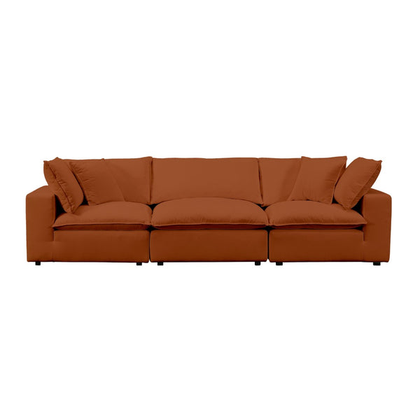 TOV Furniture Cali Modular Sectional Sofa - Stylish, Versatile Design with Easy-Care Performance Fabric Upholstery Rust REN-L0098