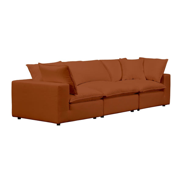 TOV Furniture Cali Modular Sectional Sofa - Stylish, Versatile Design with Easy-Care Performance Fabric Upholstery Rust REN-L0098