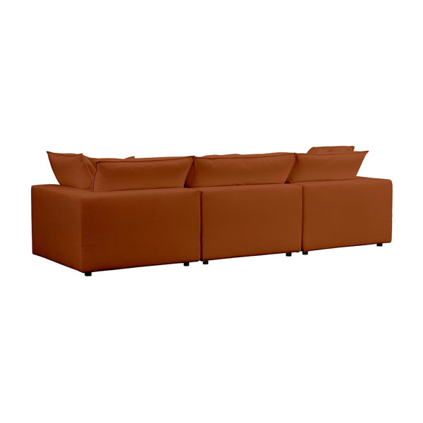 TOV Furniture Cali Modular Sectional Sofa - Stylish, Versatile Design with Easy-Care Performance Fabric Upholstery Rust REN-L0098