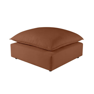 TOV Furniture Cali Performance Fabric Ottoman - Stylish, Versatile Seating for Modern Living Spaces and Comfort Rust REN-L0099