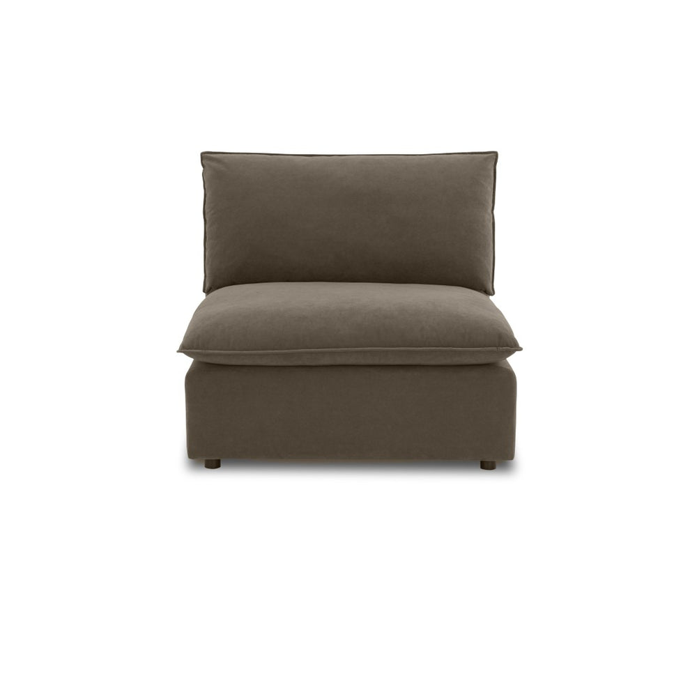 TOV Furniture Cali Chocolate Brown Performance Velvet Armless Chair - Luxurious Modular Seating for Stylish Living REN-L0110-AC