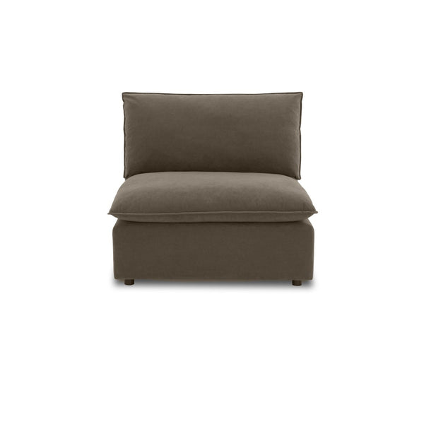 TOV Furniture Cali Chocolate Brown Performance Velvet Armless Chair - Luxurious Modular Seating for Stylish Living REN-L0110-AC