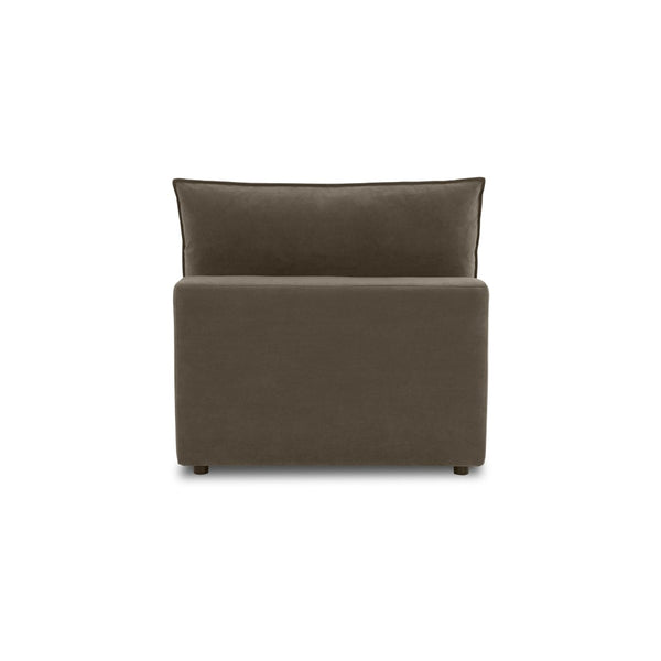 TOV Furniture Cali Chocolate Brown Performance Velvet Armless Chair - Luxurious Modular Seating for Stylish Living REN-L0110-AC