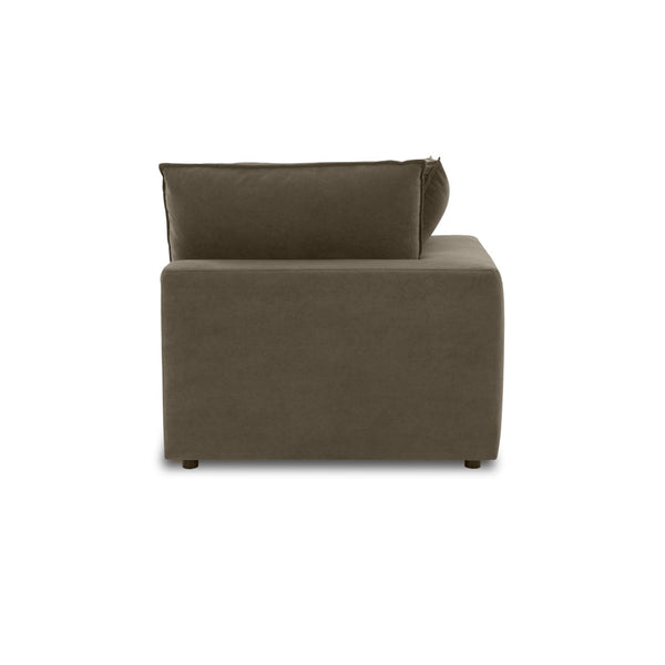 TOV Furniture Cali Chocolate Brown Performance Velvet Corner Chair - Modern Luxury, Modular Comfort for Your Home REN-L0110-C