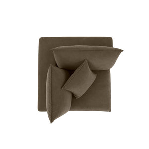 TOV Furniture Cali Chocolate Brown Performance Velvet Corner Chair - Modern Luxury, Modular Comfort for Your Home REN-L0110-C