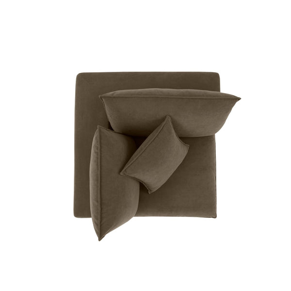 TOV Furniture Cali Chocolate Brown Performance Velvet Corner Chair - Modern Luxury, Modular Comfort for Your Home REN-L0110-C