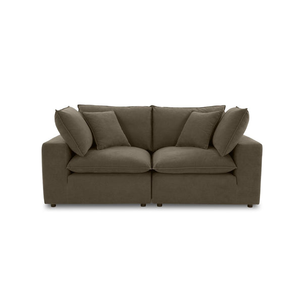 TOV Furniture Cali 80" Chocolate Brown Velvet Loveseat - Modern Comfort & Style with Easy Clean Performance Fabric REN-L0110-LS