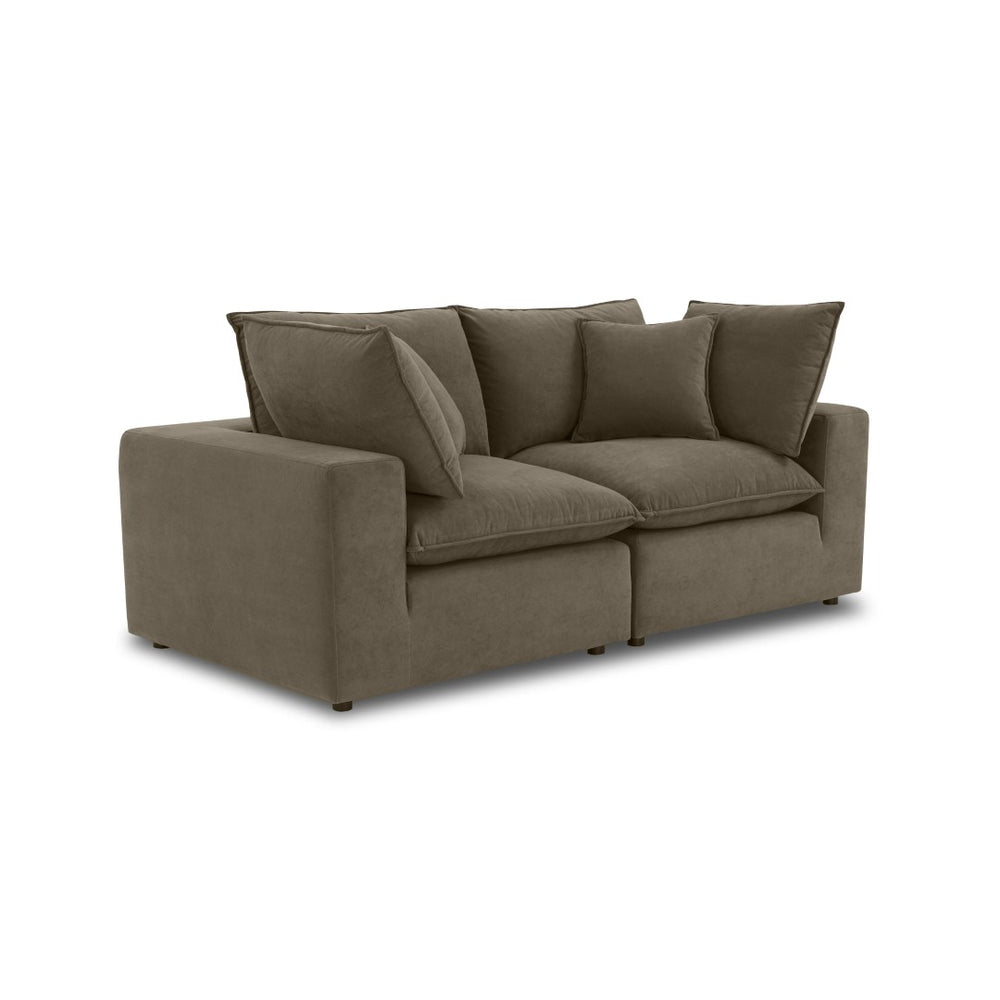 TOV Furniture Cali 80" Chocolate Brown Velvet Loveseat - Modern Comfort & Style with Easy Clean Performance Fabric REN-L0110-LS