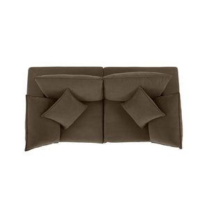 TOV Furniture Cali 80" Chocolate Brown Velvet Loveseat - Modern Comfort & Style with Easy Clean Performance Fabric REN-L0110-LS