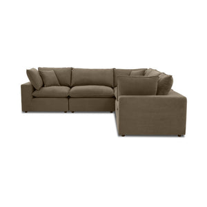 TOV Furniture Cali 5-Piece Chocolate Brown Performance Velvet L-Sectional - Luxurious Comfort for Any Space REN-L0110-SEC-1