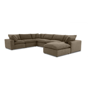 TOV Furniture Cali 7-Piece Chocolate Brown Velvet Sectional Sofa - Luxurious Comfort with Modular Design & Style REN-L0110-SEC-2