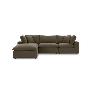 TOV Furniture Cali Luxurious Chocolate Brown Performance Velvet Sectional - Modular Comfort for Modern Living Spaces REN-L0110-SEC