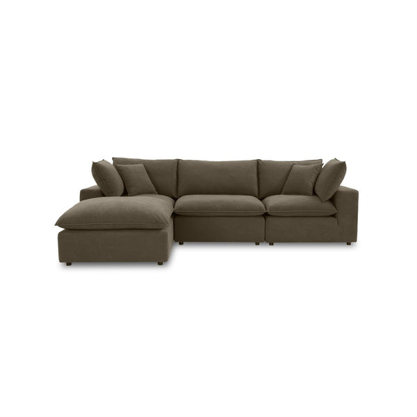 TOV Furniture Cali Luxurious Chocolate Brown Performance Velvet Sectional - Modular Comfort for Modern Living Spaces REN-L0110-SEC