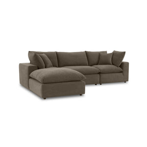 TOV Furniture Cali Luxurious Chocolate Brown Performance Velvet Sectional - Modular Comfort for Modern Living Spaces REN-L0110-SEC