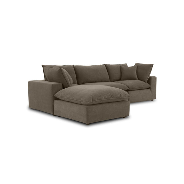 TOV Furniture Cali Luxurious Chocolate Brown Performance Velvet Sectional - Modular Comfort for Modern Living Spaces REN-L0110-SEC