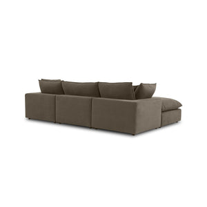 TOV Furniture Cali Luxurious Chocolate Brown Performance Velvet Sectional - Modular Comfort for Modern Living Spaces REN-L0110-SEC