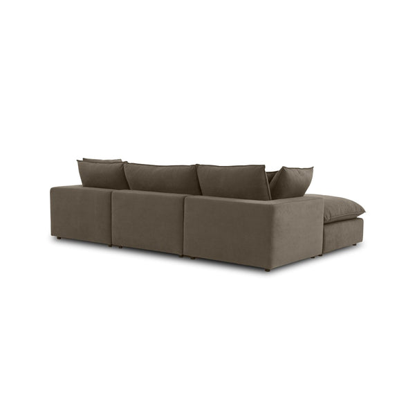 TOV Furniture Cali Luxurious Chocolate Brown Performance Velvet Sectional - Modular Comfort for Modern Living Spaces REN-L0110-SEC