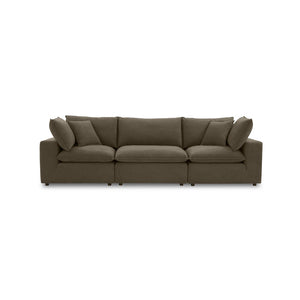 TOV Furniture Cali 120" Modular Chocolate Brown Velvet Sofa - Luxurious Comfort, Versatile Design, Easy Care! REN-L0110
