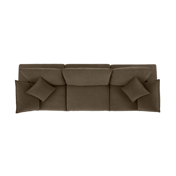 TOV Furniture Cali 120" Modular Chocolate Brown Velvet Sofa - Luxurious Comfort, Versatile Design, Easy Care! REN-L0110