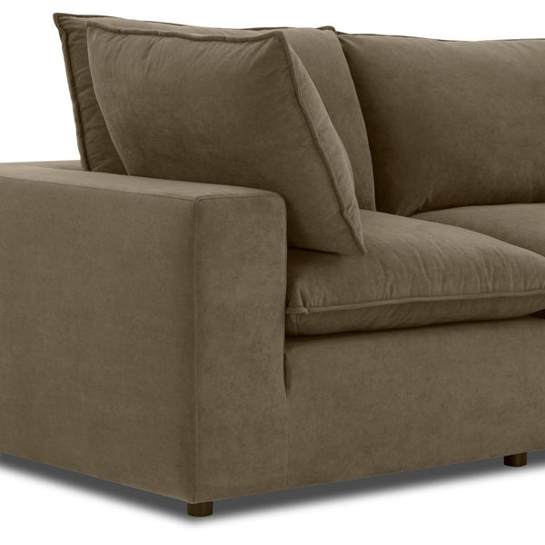 TOV Furniture Cali 120" Modular Chocolate Brown Velvet Sofa - Luxurious Comfort, Versatile Design, Easy Care! REN-L0110