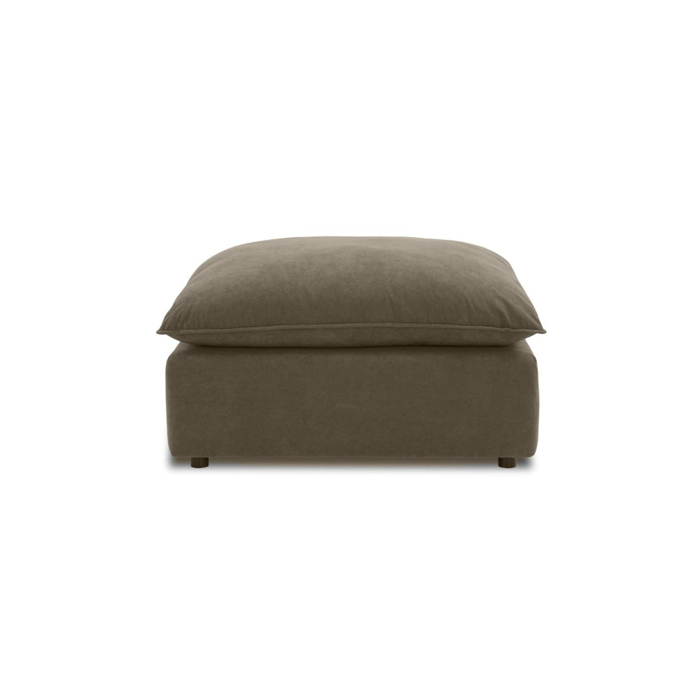 TOV Furniture Cali Chocolate Brown Performance Velvet Ottoman - Stylish, Modular Seating for Modern Living Spaces REN-L0111
