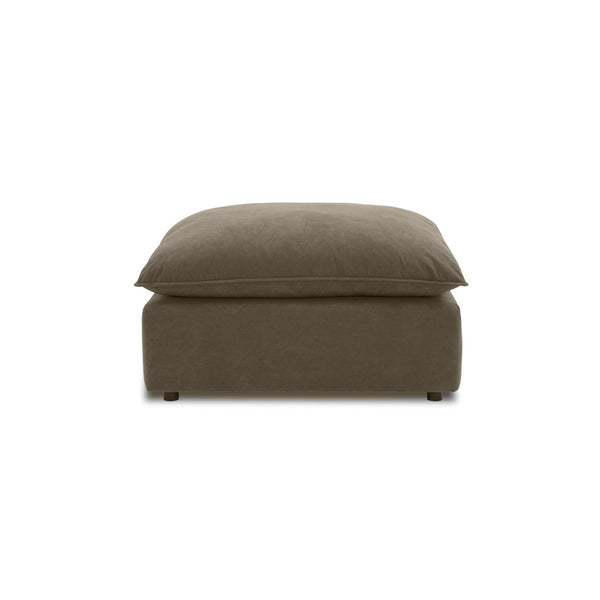 TOV Furniture Cali Chocolate Brown Performance Velvet Ottoman - Stylish, Modular Seating for Modern Living Spaces REN-L0111