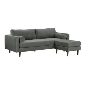 TOV Furniture Cave 2-Piece Velvet Sectional Sofa & Ottoman - Elegant Mid-Century Design for Modern Comfort and Style REN-L01143-SEC