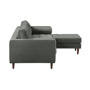 TOV Furniture Cave 2-Piece Velvet Sectional Sofa & Ottoman - Elegant Mid-Century Design for Modern Comfort and Style REN-L01143-SEC