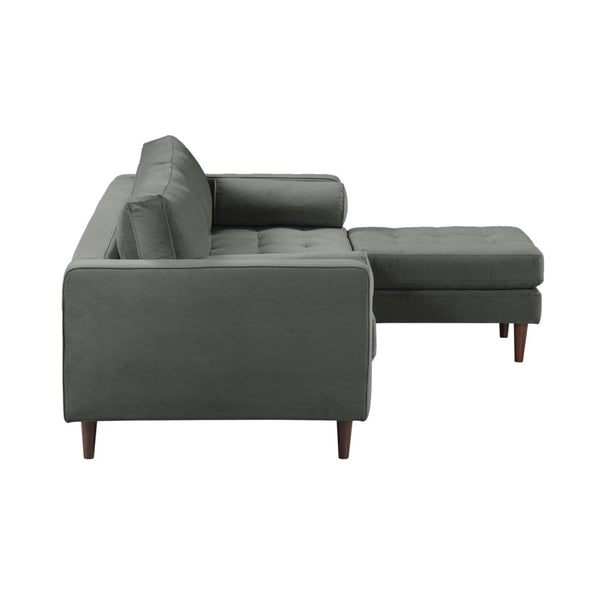 TOV Furniture Cave 2-Piece Velvet Sectional Sofa & Ottoman - Elegant Mid-Century Design for Modern Comfort and Style REN-L01143-SEC