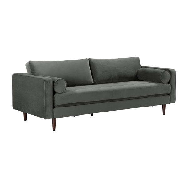 TOV Furniture Cave 88" Velvet Sofa - Mid-Century Modern Elegance with Plush Comfort, Button Tufting & Flexible Design REN-L01143