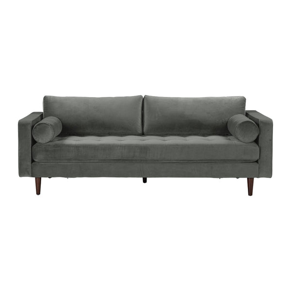TOV Furniture Cave 88" Velvet Sofa - Mid-Century Modern Elegance with Plush Comfort, Button Tufting & Flexible Design REN-L01143