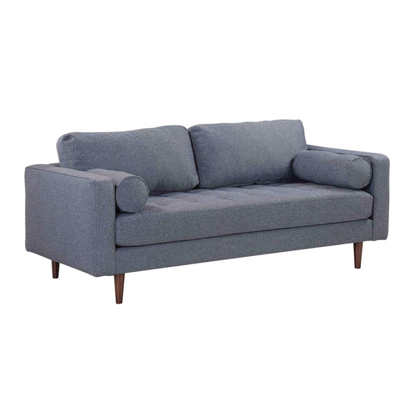 TOV Furniture Cave 76" Navy Tweed Loveseat - Elegant Mid-Century Design with Button Tufting & Superior Comfort REN-L01232