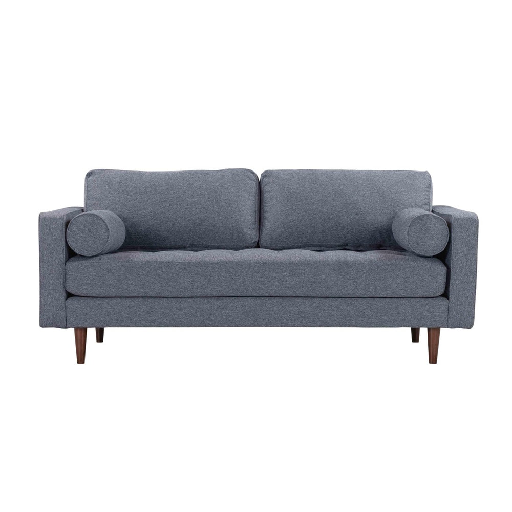 TOV Furniture Cave 76" Navy Tweed Loveseat - Elegant Mid-Century Design with Button Tufting & Superior Comfort REN-L01232