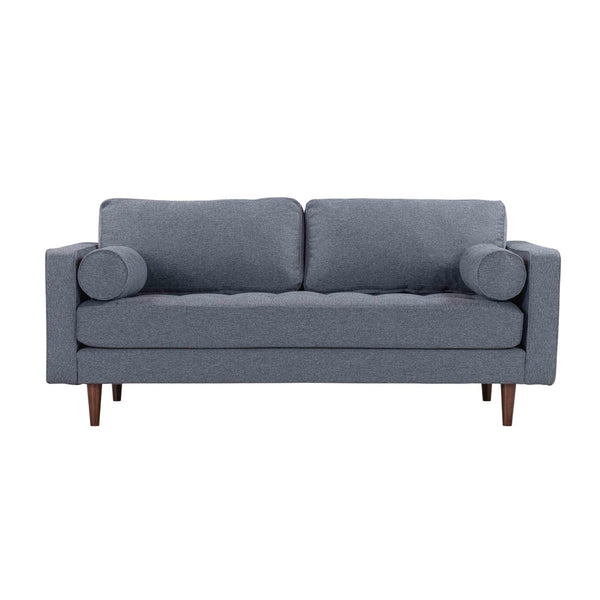 TOV Furniture Cave 76" Navy Tweed Loveseat - Elegant Mid-Century Design with Button Tufting & Superior Comfort REN-L01232
