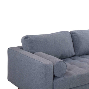 TOV Furniture Cave 76" Navy Tweed Loveseat - Elegant Mid-Century Design with Button Tufting & Superior Comfort REN-L01232