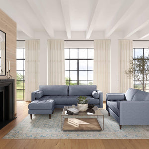 TOV Furniture Cave 76" Navy Tweed Loveseat - Elegant Mid-Century Design with Button Tufting & Superior Comfort REN-L01232