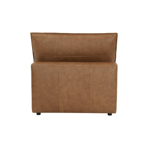 TOV Furniture Cali Brown Leather Modular Armless Chair - Stylish, Versatile Seating for Custom Living Spaces REN-L0130-AC